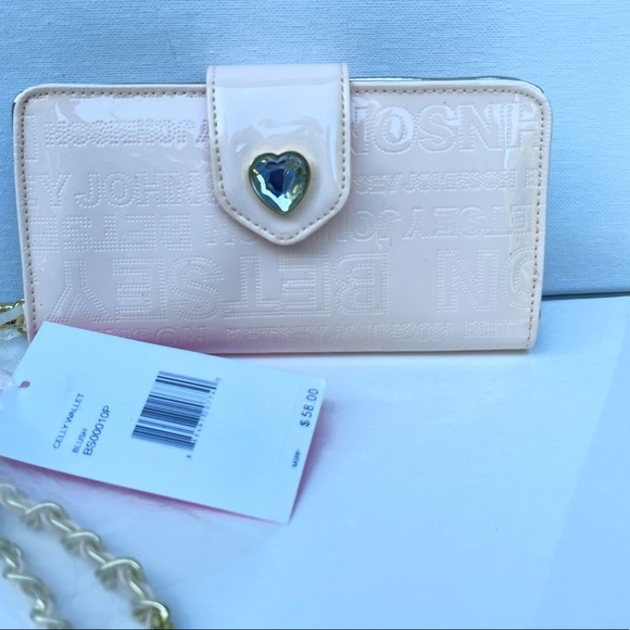 Betsey Johnson Wallet Wristlet Celly Blush Pink - Picture 8 of 11